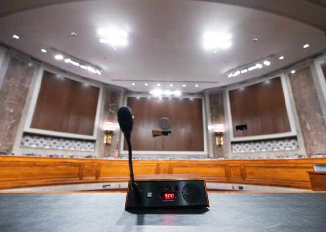 An empty committee room defines Senate-White House relations